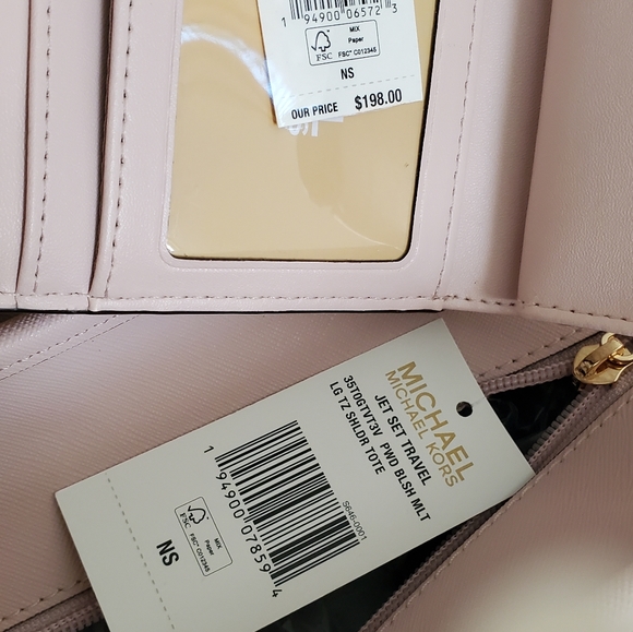New 🎀 MICHAEL KORS Purse Set Tote LG Vanilla & pink - Picture 10 of 15